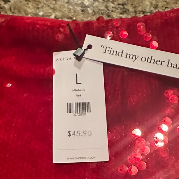 Akira Sparkling Red Mini Skirt - Picture 2 of 2